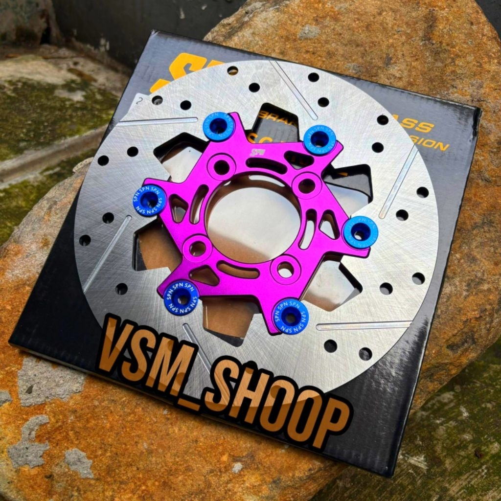 PIRINGAN CAKRAM DEPAN 220MM FLOATING SPN RACING THAILAND 4LUBANG HONDA YAMAHA BEAT VARIO SCOOPY MIO 