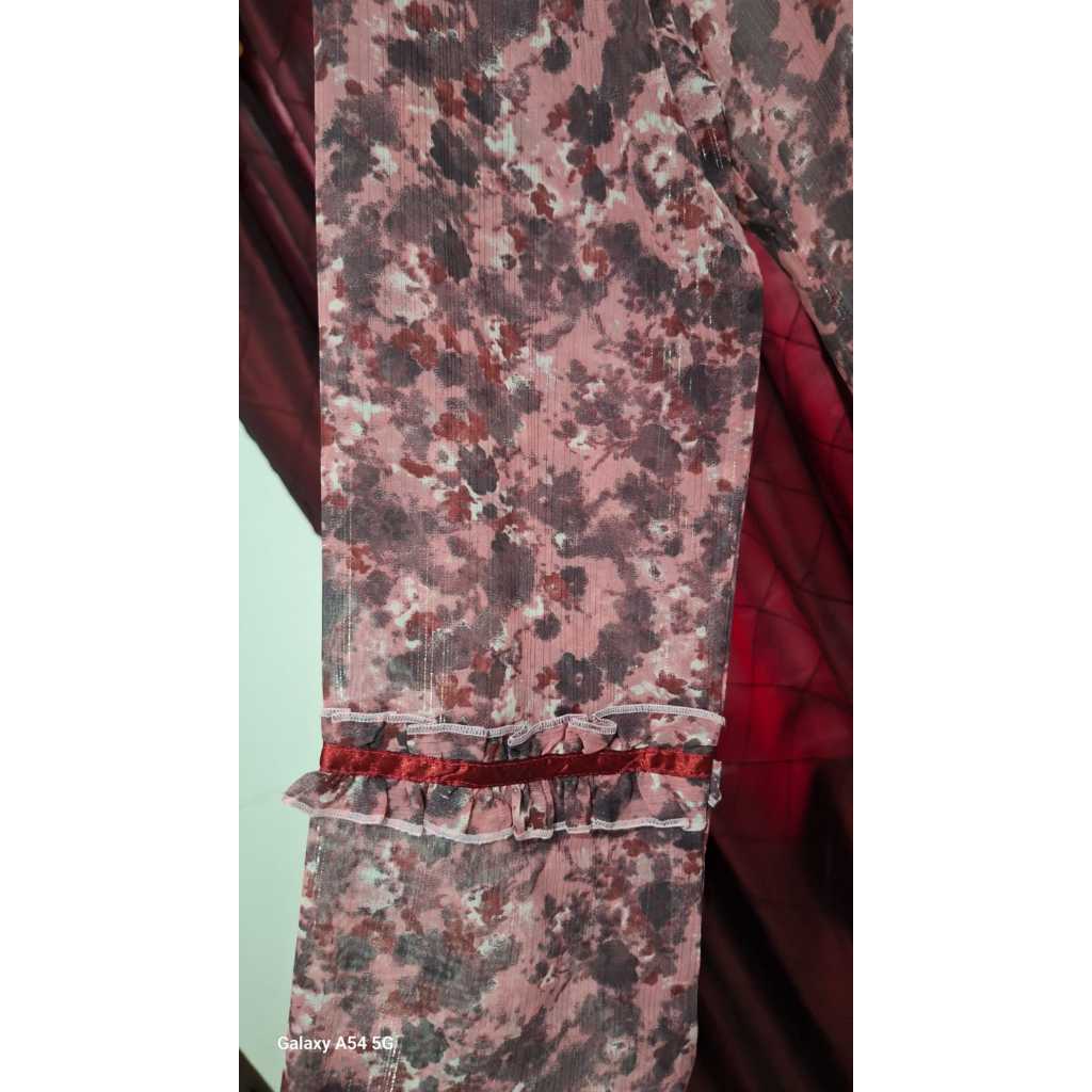Atasan wanita bahan sifon motif bunga