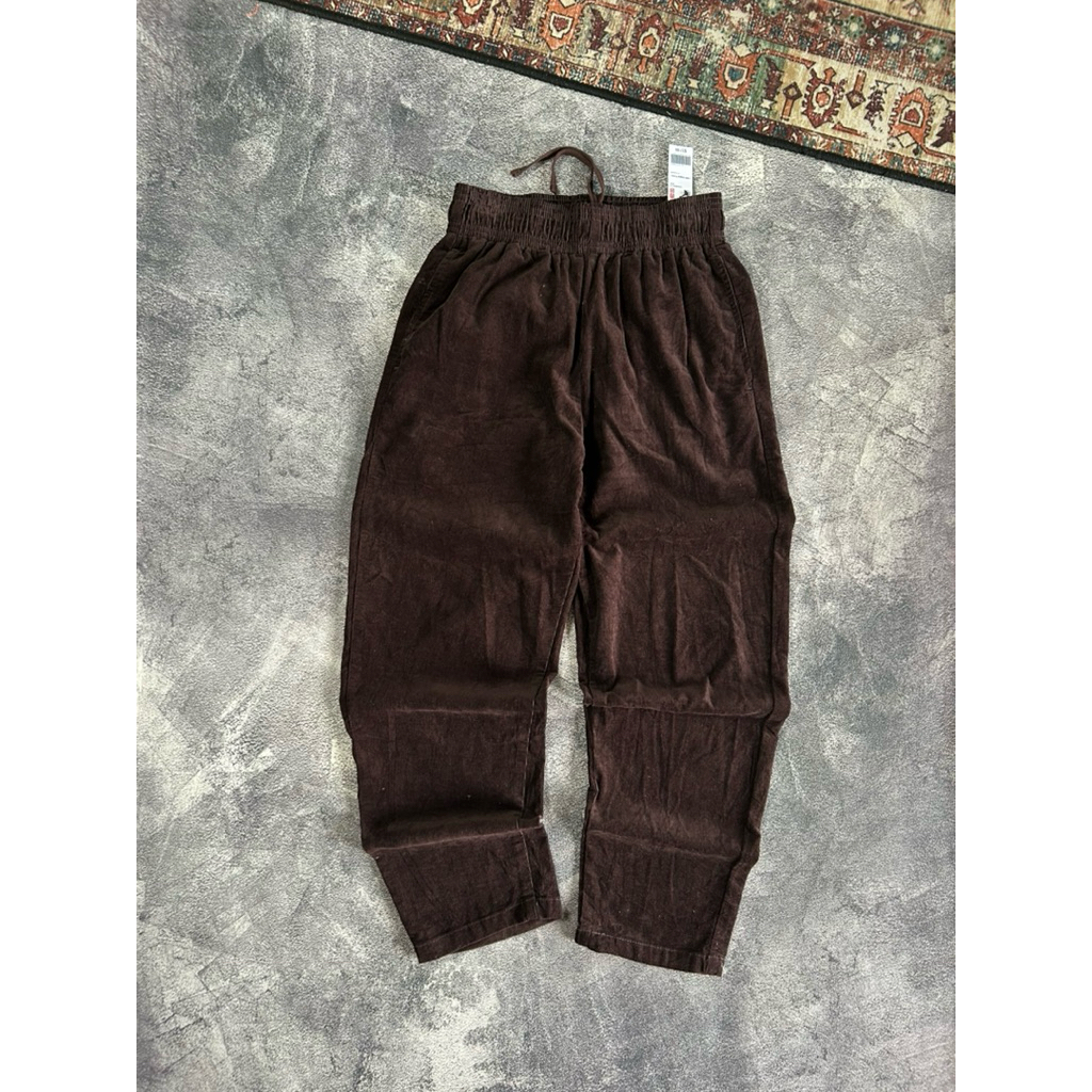 Relax Corduroy Pants Dark Brown GUniklo | Celana Panjang Dewasa Corduroy Coklat Tua