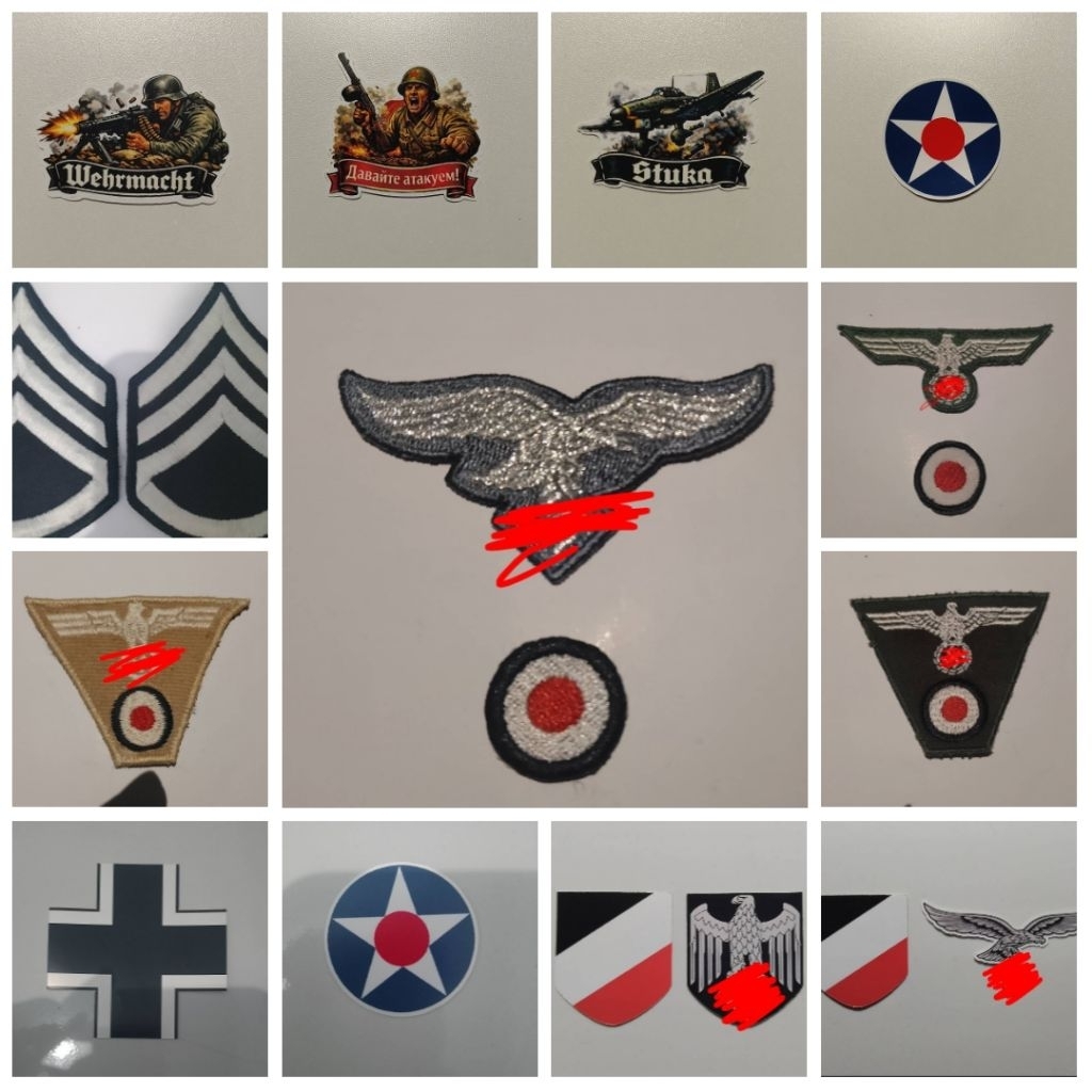stiker & bordir WW2 Jerman & Amerika ada banyak pilihan