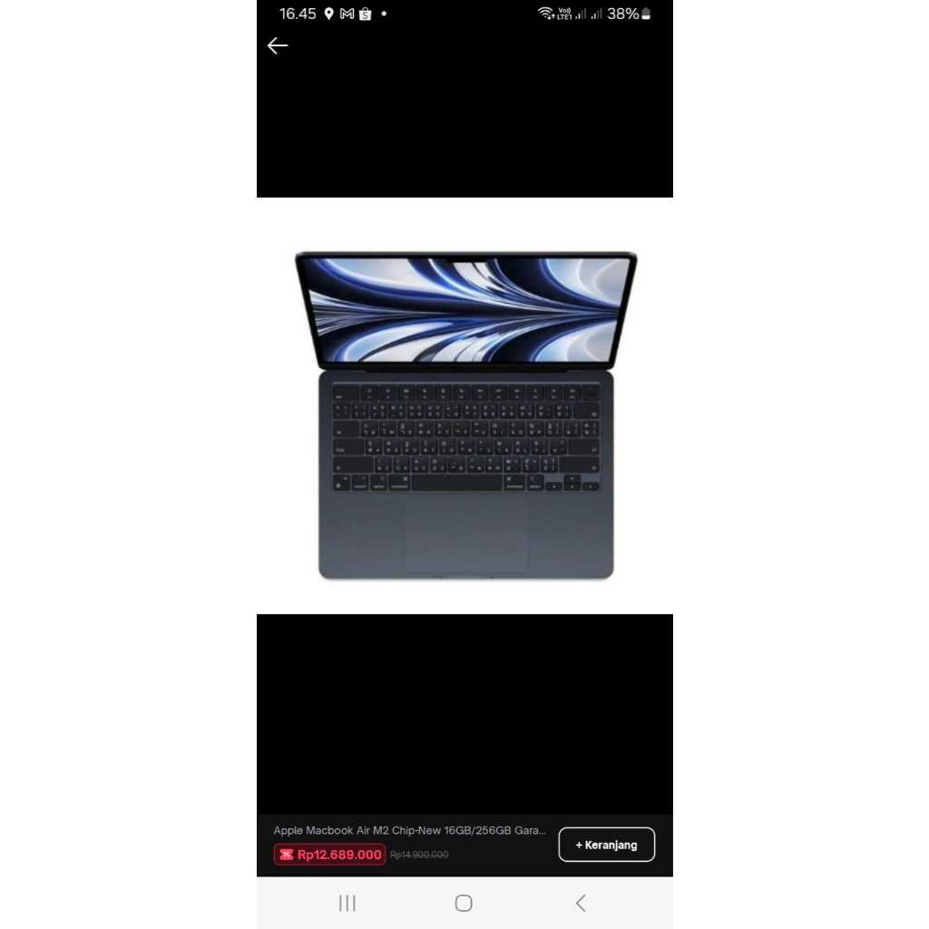 MACBOOK AIR M2 13 Inch Second 8GB 16GB 256GB 512GB Midnight Grey Silver