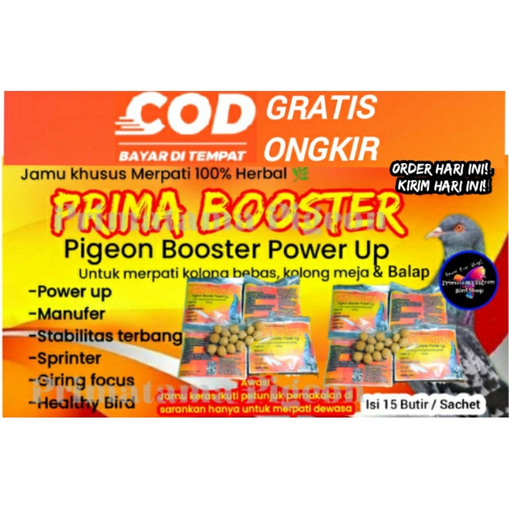 Jamu Merpati Prima Booster  isi 15 butir Vitamin Obat  Jamu Merpati Giring Jamu Burung Jamu Merpati 