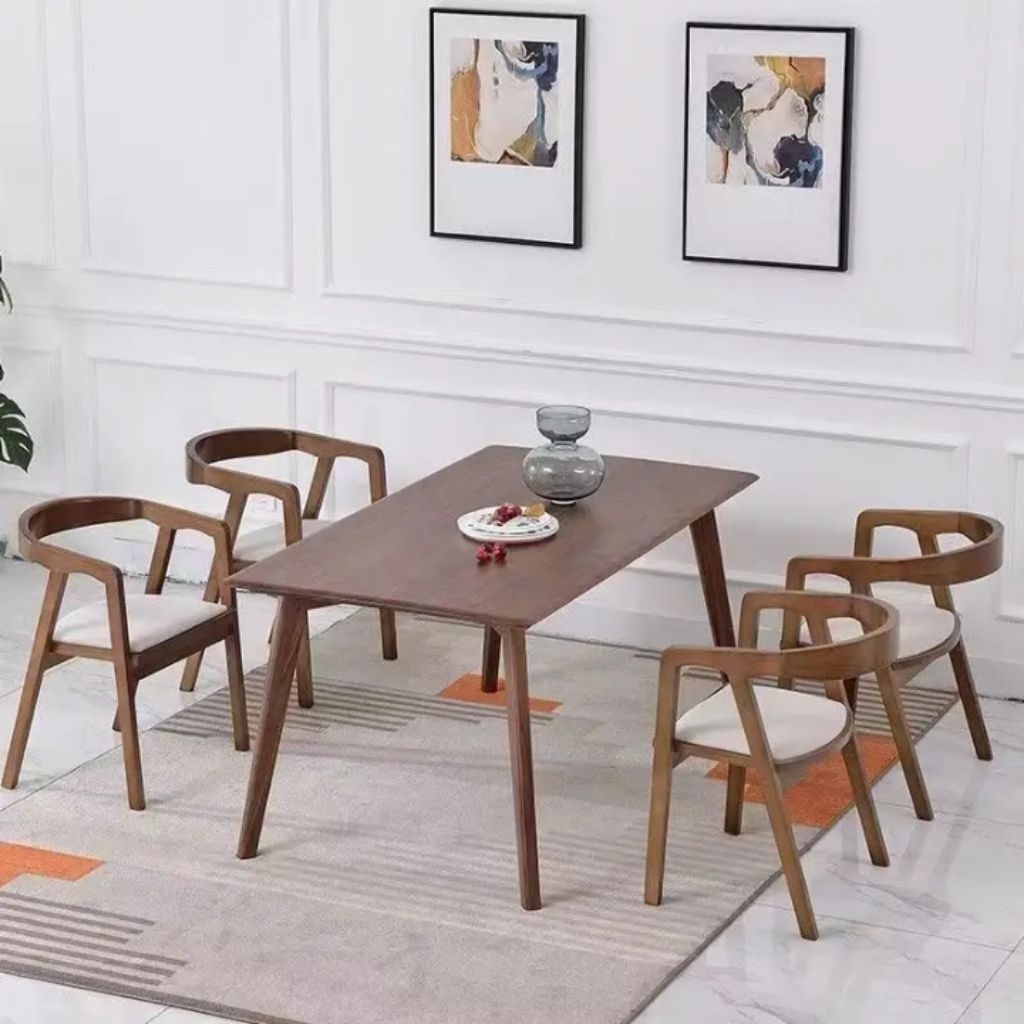 meja makan kayu jati / meja makan set 4 kursi 1 meja