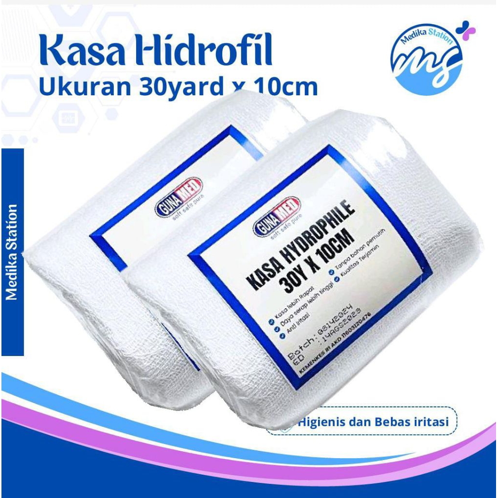 GUNAMED KASA gulung 30X10/PERBAN GULUNG/PERBAN POTONG/PERBAN ROL/ kasa steril 30yard x 10cm / Kasa H