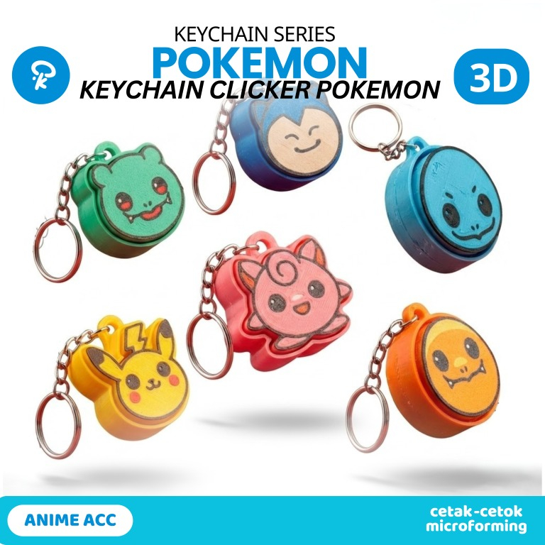 Pokemon Keychain Clicker Series - Gantungan Tas Unik Bisa Dipencet (Pikachu, Snorlax, dll) (23)