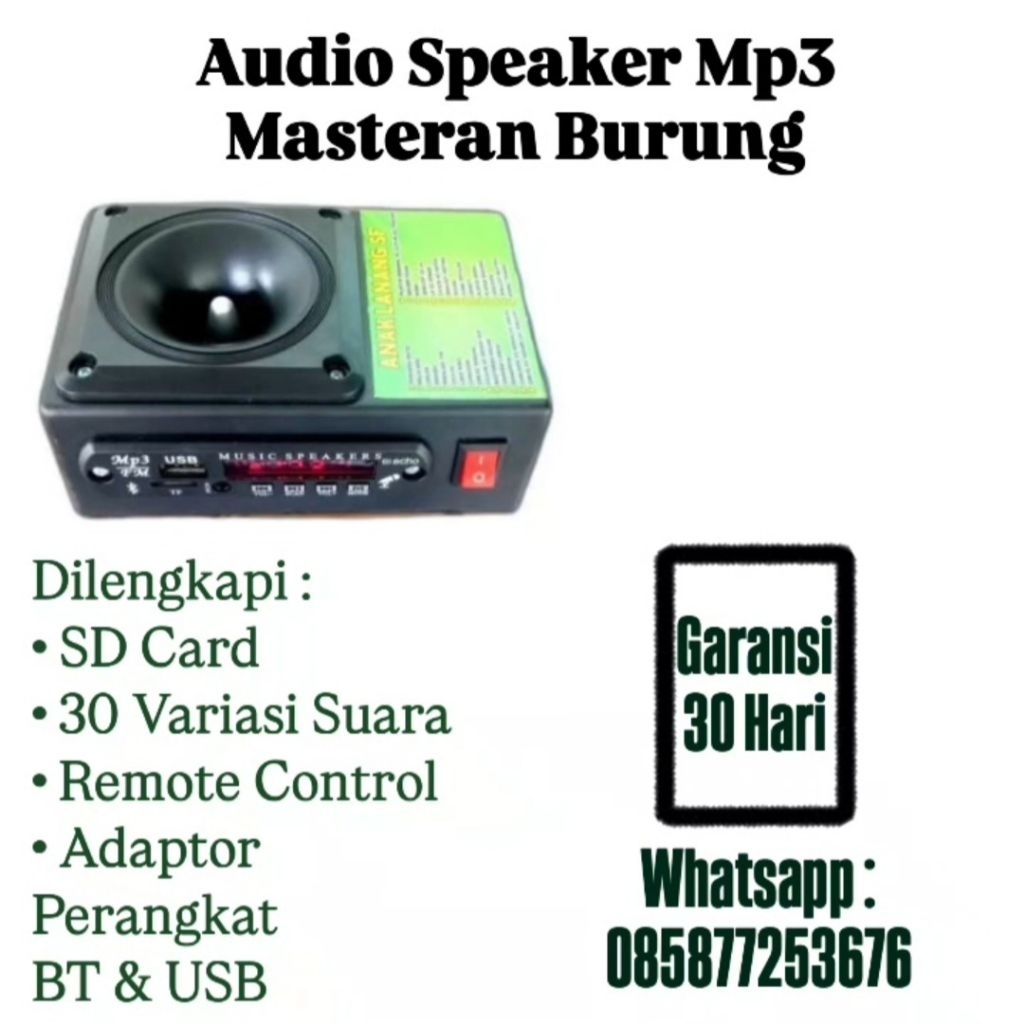Audio Speaker Mp3 Masteran Burung Kicau