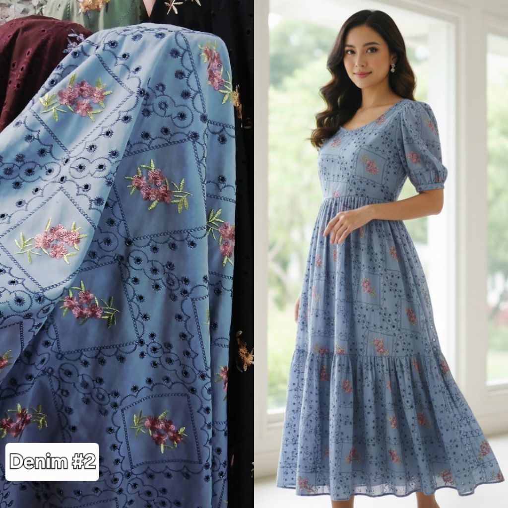 bahan  kain katun full bordir import/ kain bordir full bolong