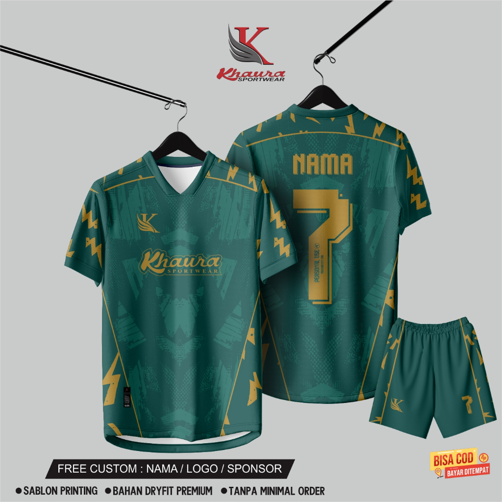 Jersey Sepak Bola Futsal Dryfit Custom Nama Nomor Logo Anak Dewasa Banyak Ukuran