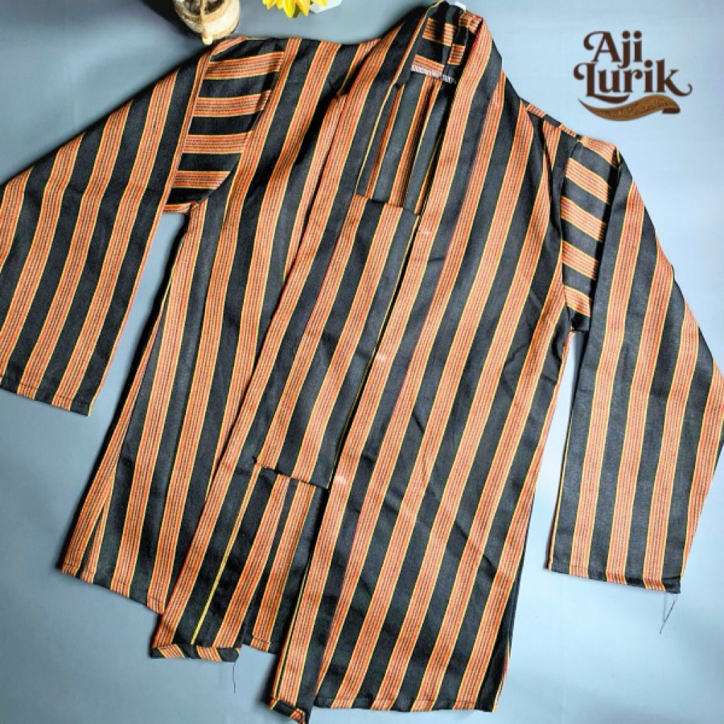 Baju Lurik Modern Anak Wanita / Baju Adat Jawa - Motif Bergaris / Lurik Tenun Mesin Halus Premium