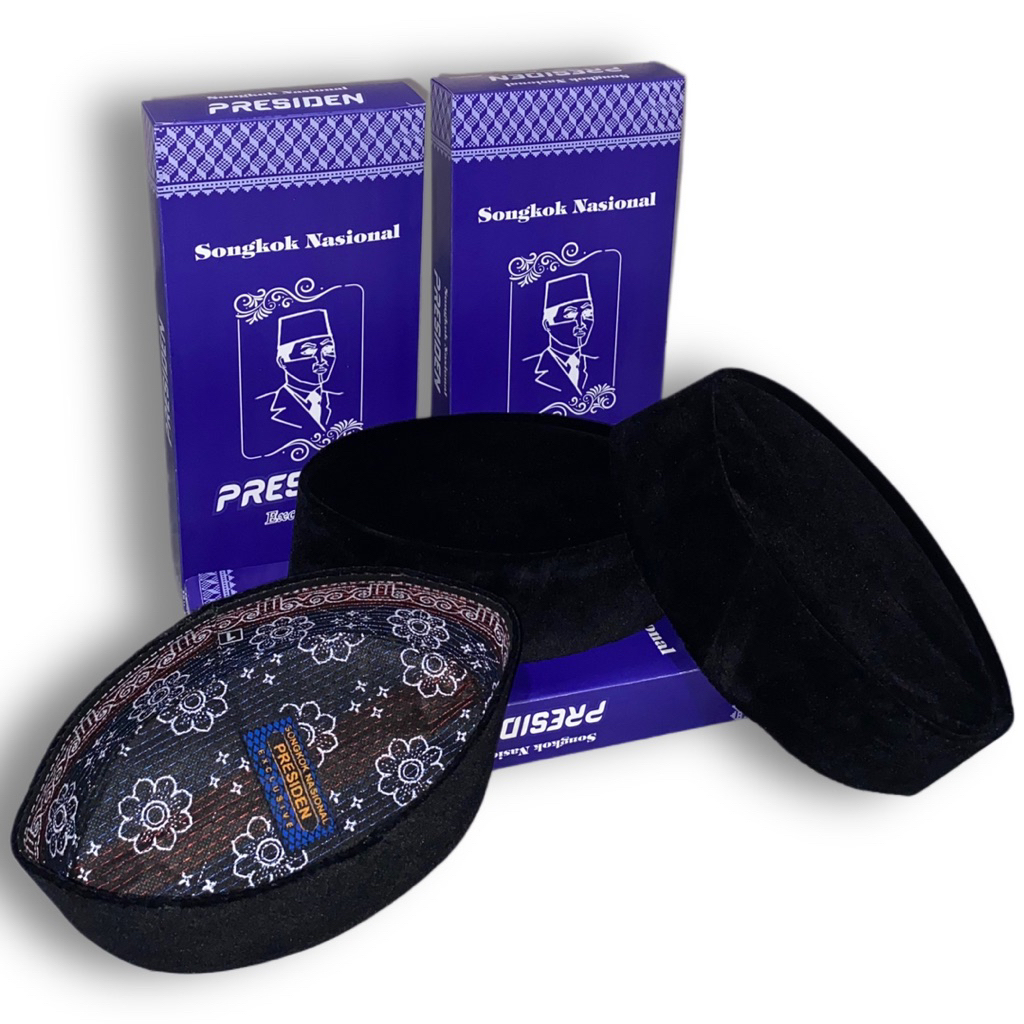 PROMO  Songkok Nasional Presiden bludru halus Tinggi 7 cm