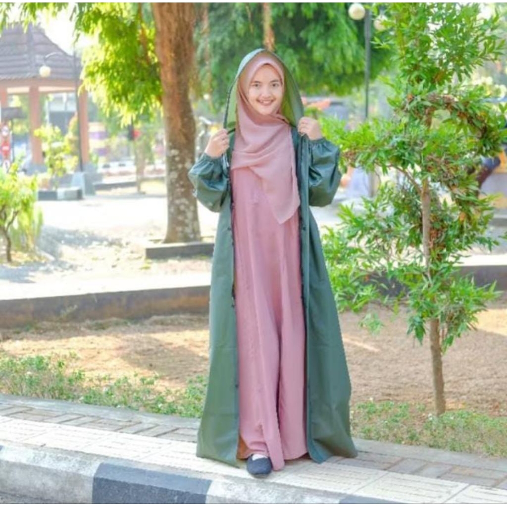 JAS HUJAN PRIA DAN WANITA  JUBAH AZZLLU TEBAL bahan pvc  anti rembes ramah lingkungan tosca biru hij