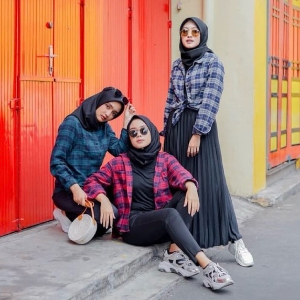 KEMEJA FLANEL WANITA / Kemeja kotak wanita / kemeja flannel wanita / kemeja cewek kekinian hem korea