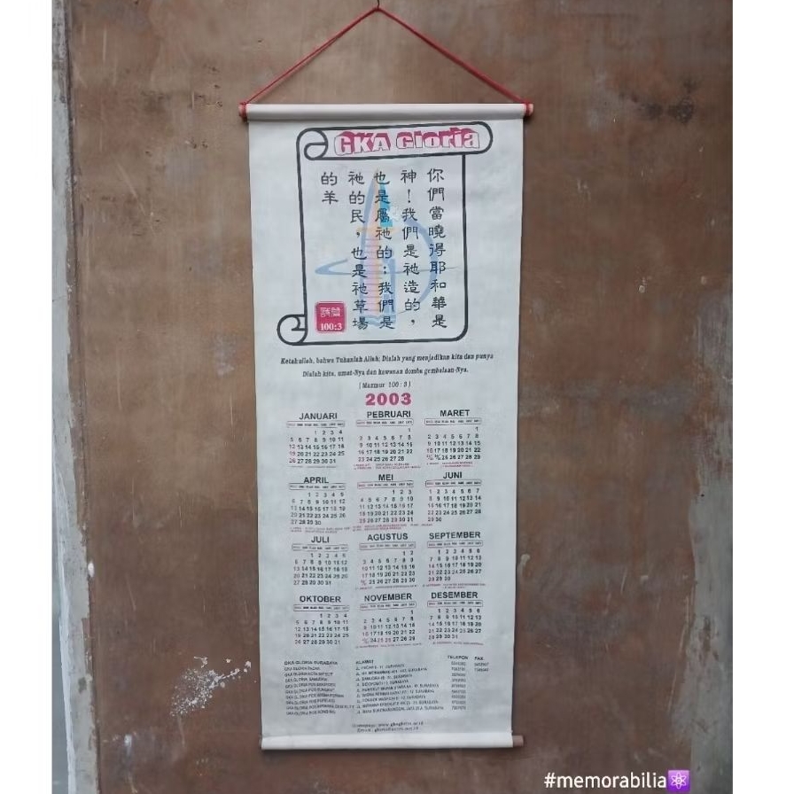 Kalender Jadul Tahun 2003