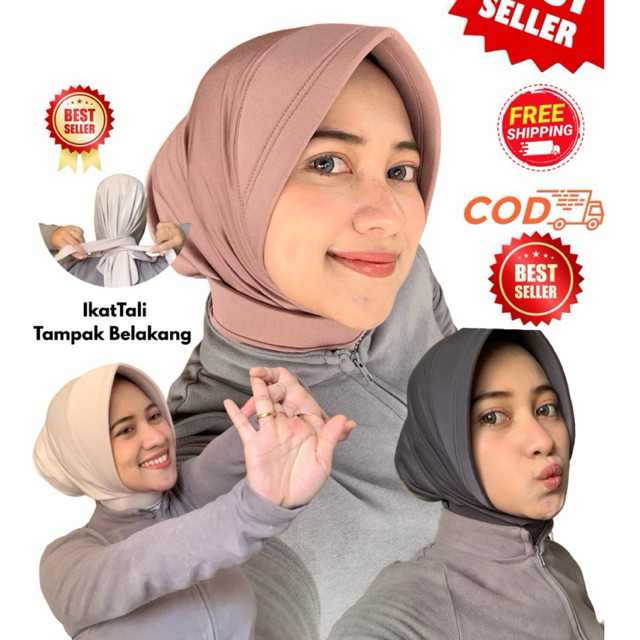 Bergo Dinas/Jilbab Dinas/ Bergo Dinas Tali Ikat Polos/Bergo Olahraga/Bergo Jogging/Bergo Pilates/ber