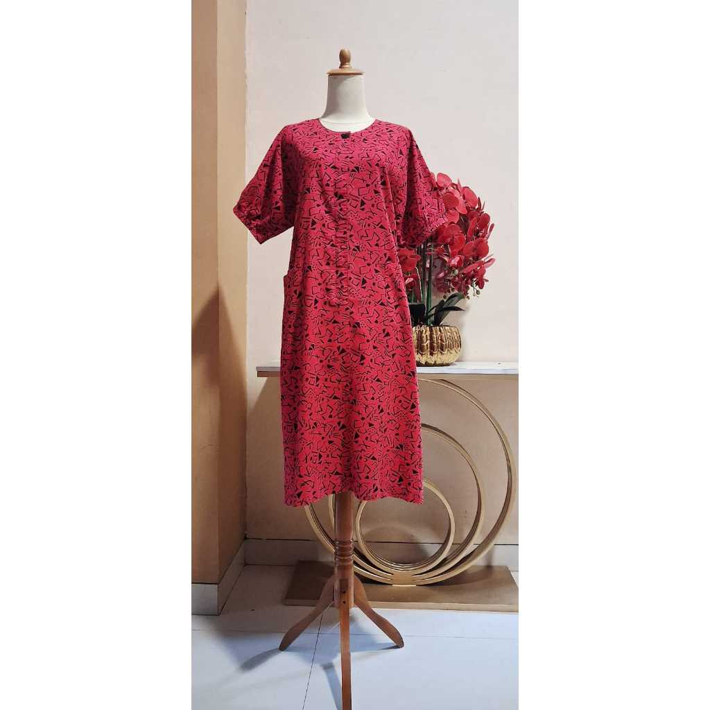 Dress katun fuchia home dress daster