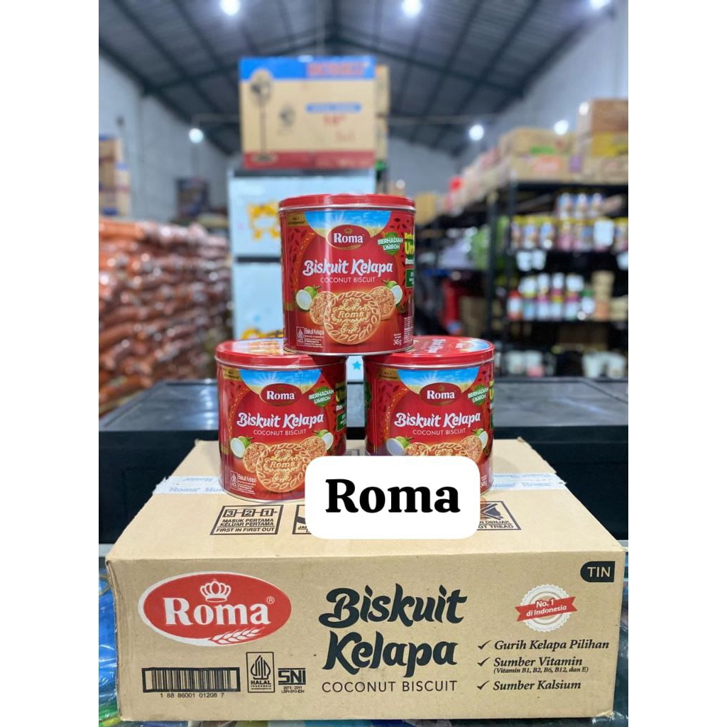 biskuit roma kelapa kaleng 1 dus isi 6 toples/kue lebaran grosir/biskuit roma