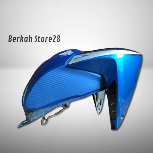 Tangki Honda Megapro Monoshock Karbu Ori Copotan + Sayap Kanan Kiri -Warna Biru
