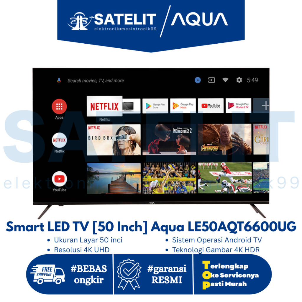 Smart LED TV [50 Inch] Aqua LE50AQT6600UG