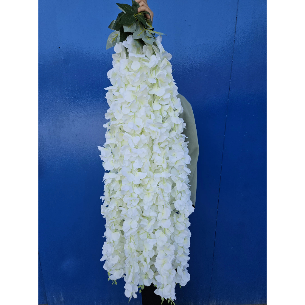 Bunga Rambat Hias Wisteria Plastik Juntai Gantung 4 Cabang Panjang 115 cm