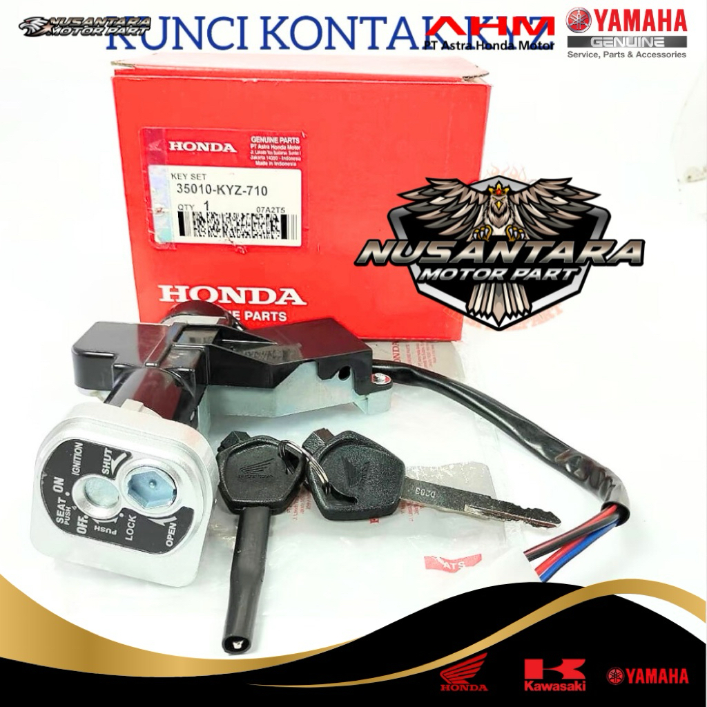 KUNCI KONTAK SET HONDA AHM KYZ SOCKET 2 ORIGINAL AHM SUPRA X 125 HELM IN KARBU
