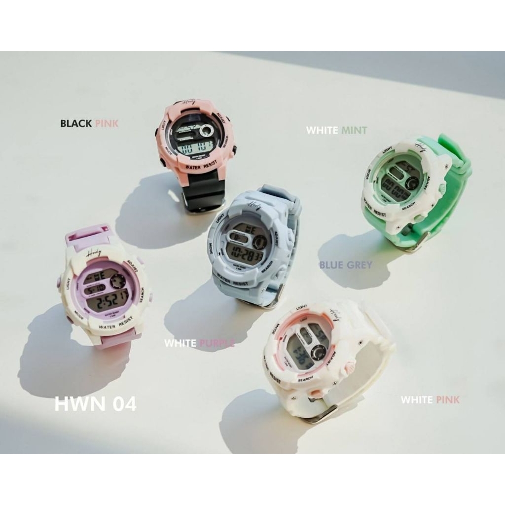 Jam Tangan Hody Watch HW N04 HWN04 HWN 04 Remaja Dewasa Anak Wanita Laki Unisex Kekinian Box Ekslusi