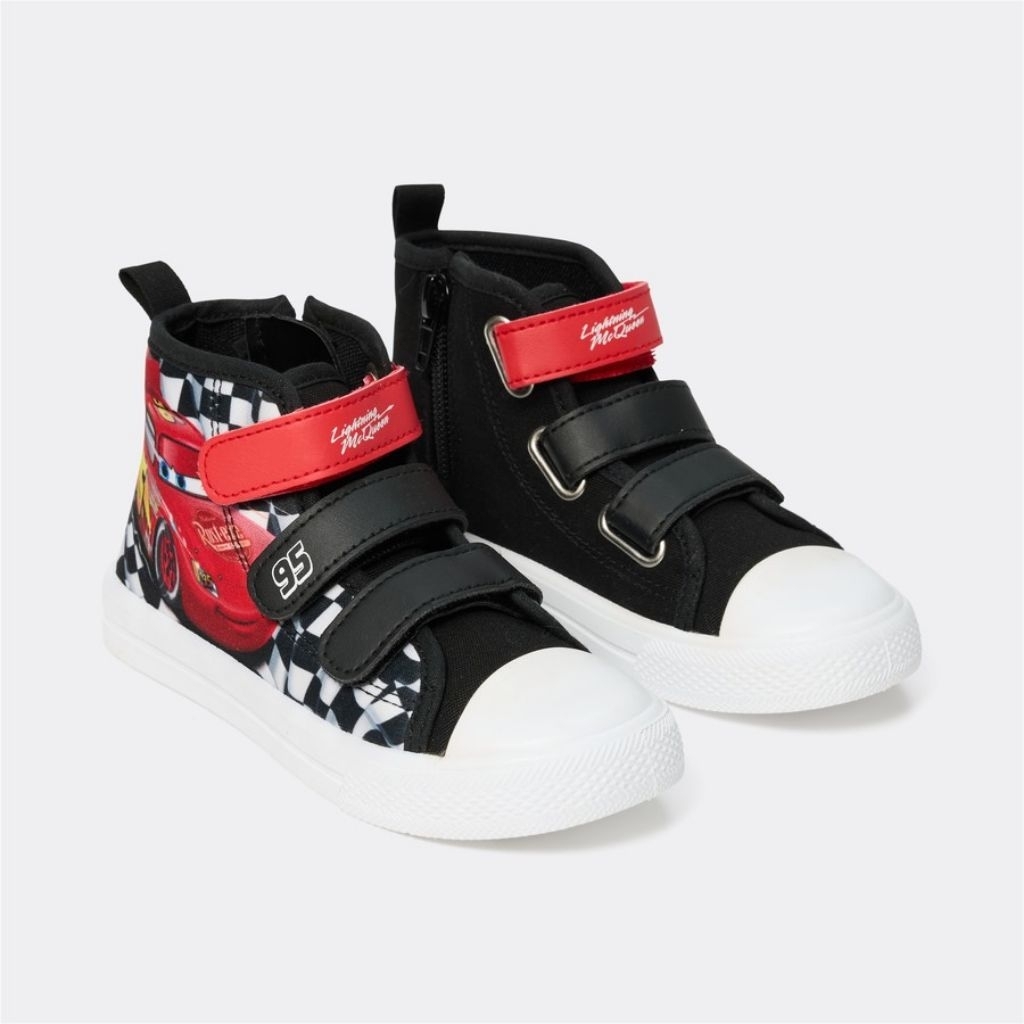 Sepatu Anak Disney Cars Lightning McQueen Sneaker Boots Canvas Hitam Laki Laki Original Lavie Stuff