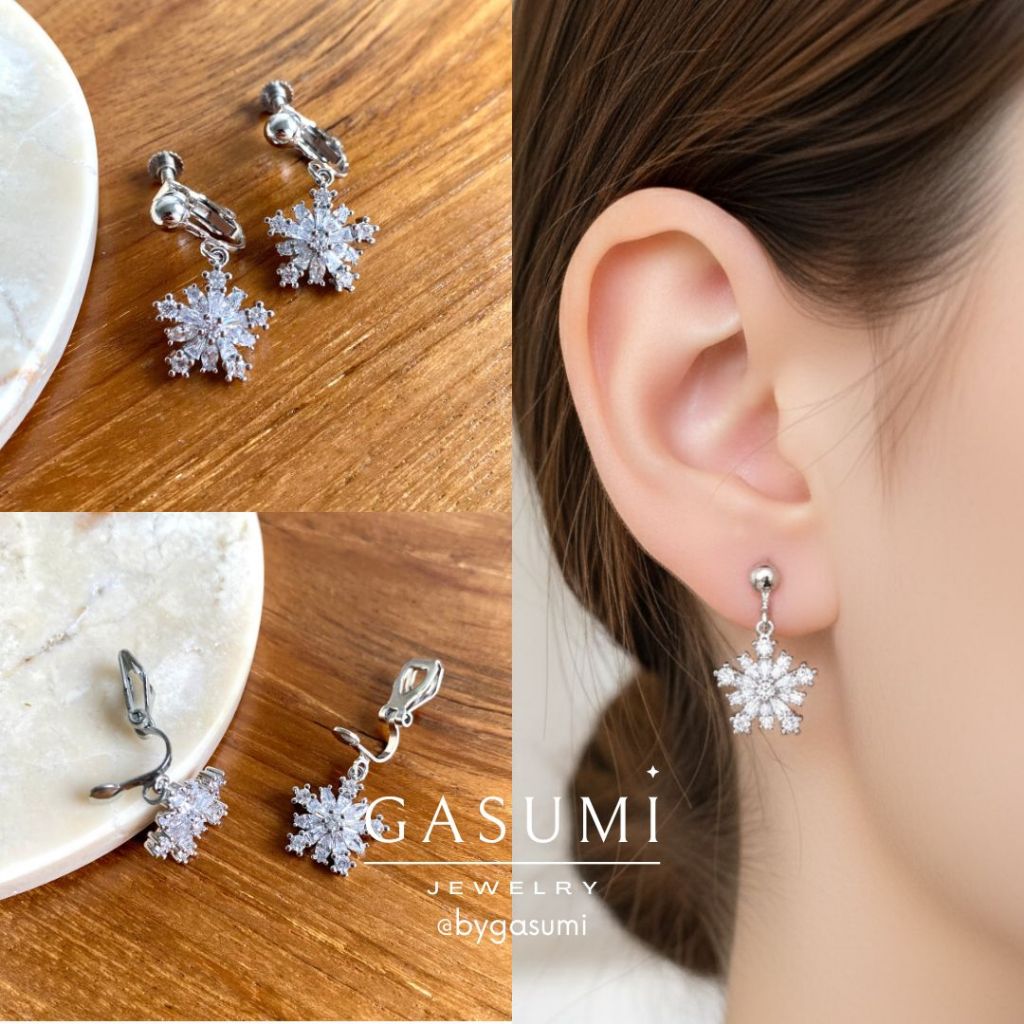 SNOW - Anting Jepit Tanpa Tindik Earclip Clip Earrings Klip Anting Giwang Klep No Pierced Earring Cl