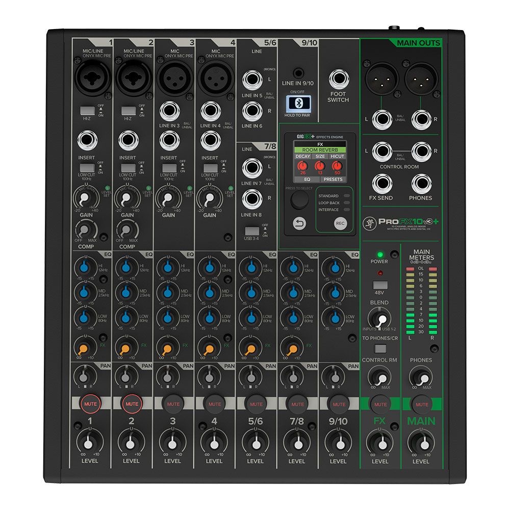 Mackie ProFX10v3+ Mixer with USB and Bluetooth 10-channel