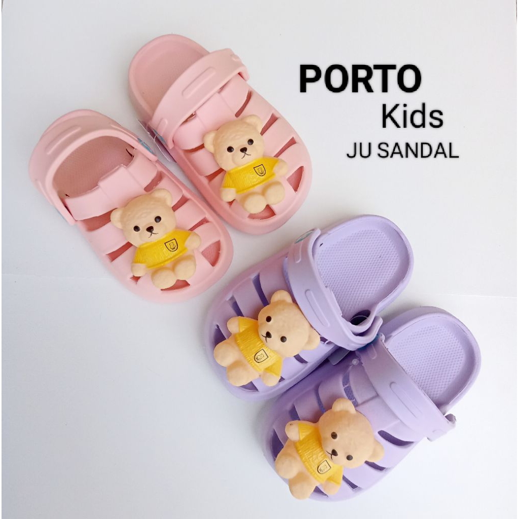 Sandal Anak Karet Merk PORTO 3047K-3 Boneka Beruang