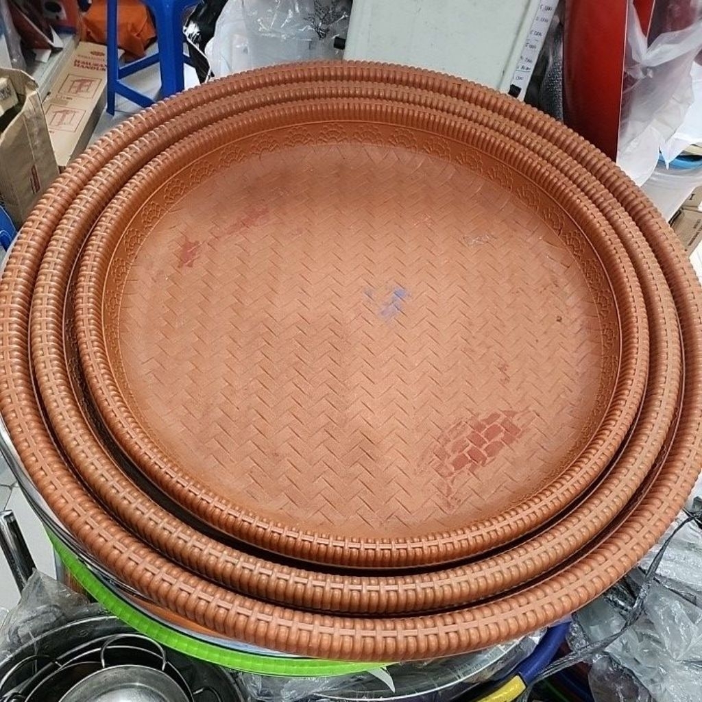 tampah plastik nampan plastik bulat taiwan sml wadah saji kue wadah nasi tumpeng wadah kue basah pir