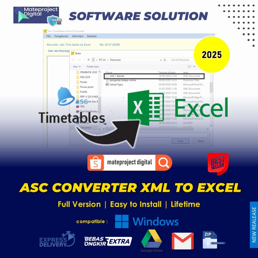 ASC CONVERTER to EXCEL PRO FULL SOFTWARE / ASC TIMETABLES TO EXCEL CONVERTER / XML TO EXCEL