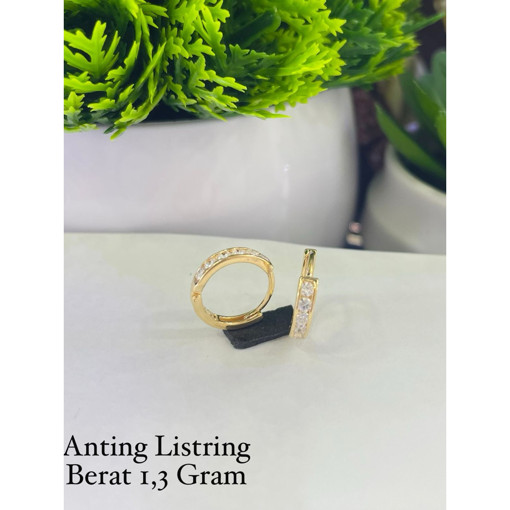 Anting listring emas kadar 750% / 17,18k