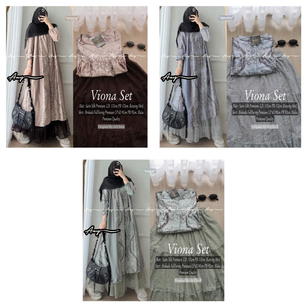 VIONA SET / LINDA SET / TALIA SET / SETELAN WANITA CEWEK ATASAN DAN ROK PREMIUM BEST SELLER ORI ANY