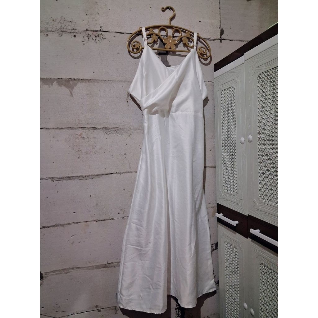 Preloved Long Dress Satin Velvet Dress Kimono Tali Kecil Gaya Korea