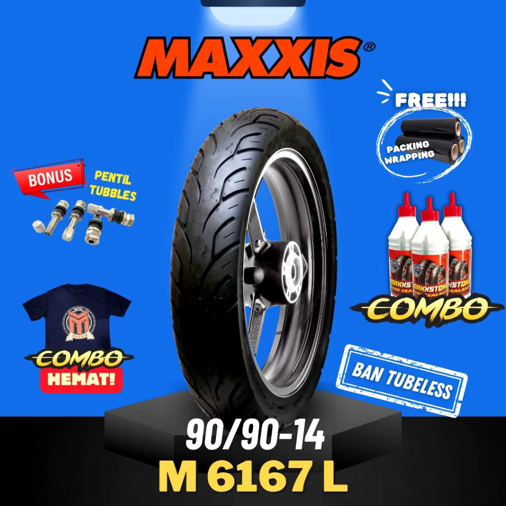 PROMO.....Paket Ban maxis 80/90 90/90 Ring 14 motor matic Beat Vario Scoopy Mio Tubeless & Tubetype