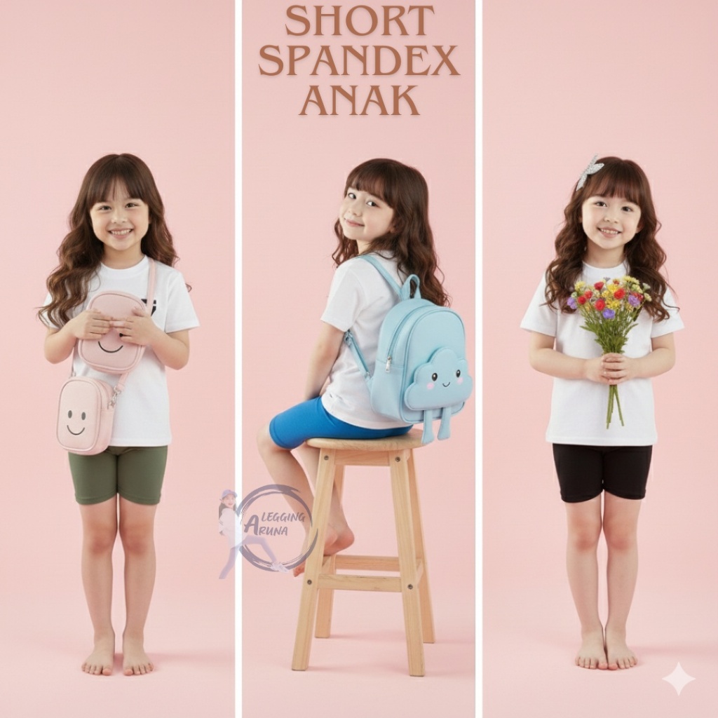 Short Anak Perempuan dan Laki laki Daleman Sort Strit Pendek 4-11 Tahun