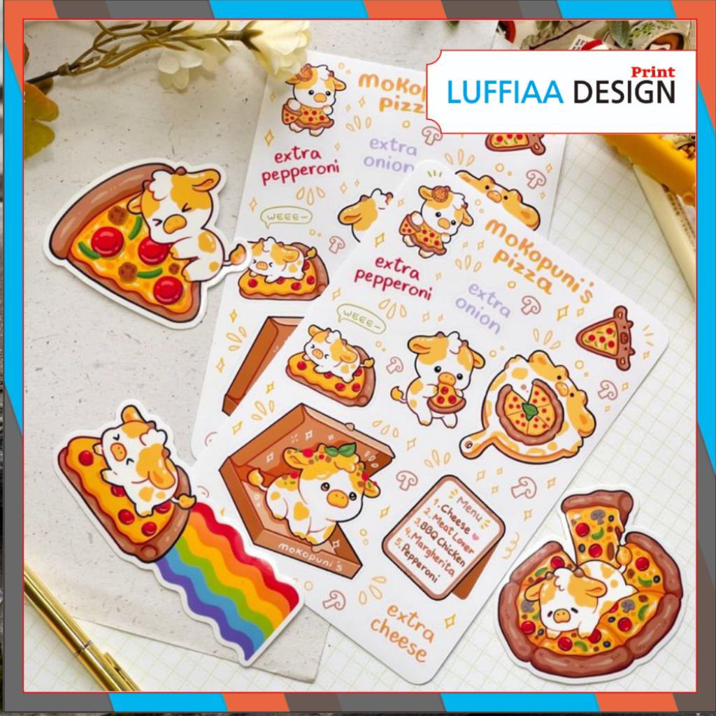 Stiker lucu aesthetic Ukuran A5, stiker unik , stiker laptop, kulkas, buku, cocok untuk berbagai kep