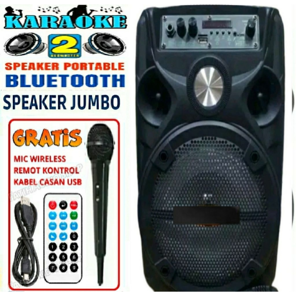 SALON AKTIF PEMBESAR SUARA UKURAN BESAR 8INCH KIMISO 7801 FREE MIC + REMOTE / SPEAKER BLUETOOTH KARA