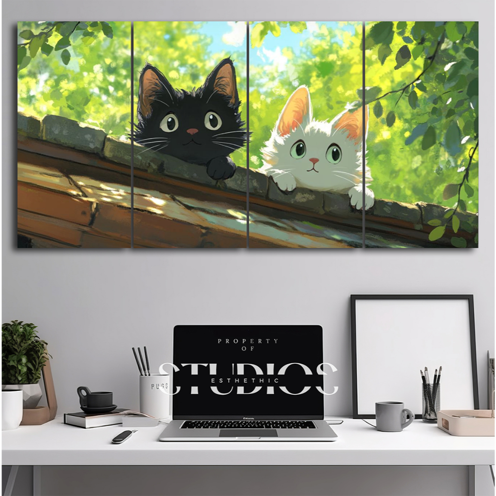 #BIGART68 WALL DECOR KUCING ANIME LUCU CAT KITTEN ART WORK HEWAN BINATANG ANIMAL JEPANG JAPANESE ANG