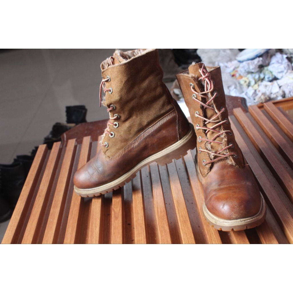 Sepatu Boot womens high keren " ladang kayu" upper kompas kulit suede dengan kulit semir,  outsole k