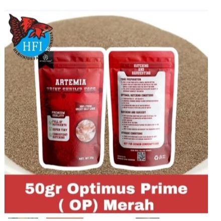 HALHIMAH Artemia Optimus Prime Merah Net 50 Gram/Alternatif Artemia ACA/Artemia Supreme/Artemia Sand