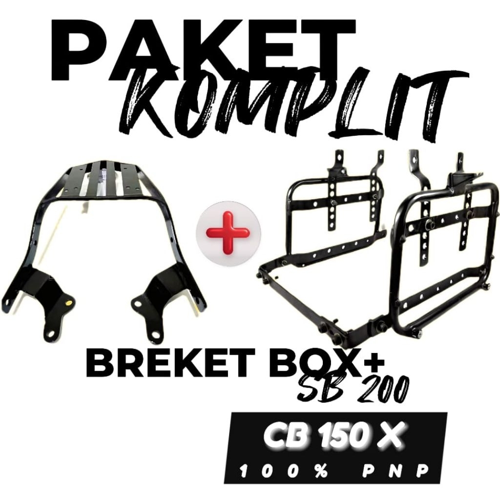 Paket komplit CB 150X  Breket Top Box dan Breket BOX samping SB 2000 CB 150X Fullset Fittingan Stabi