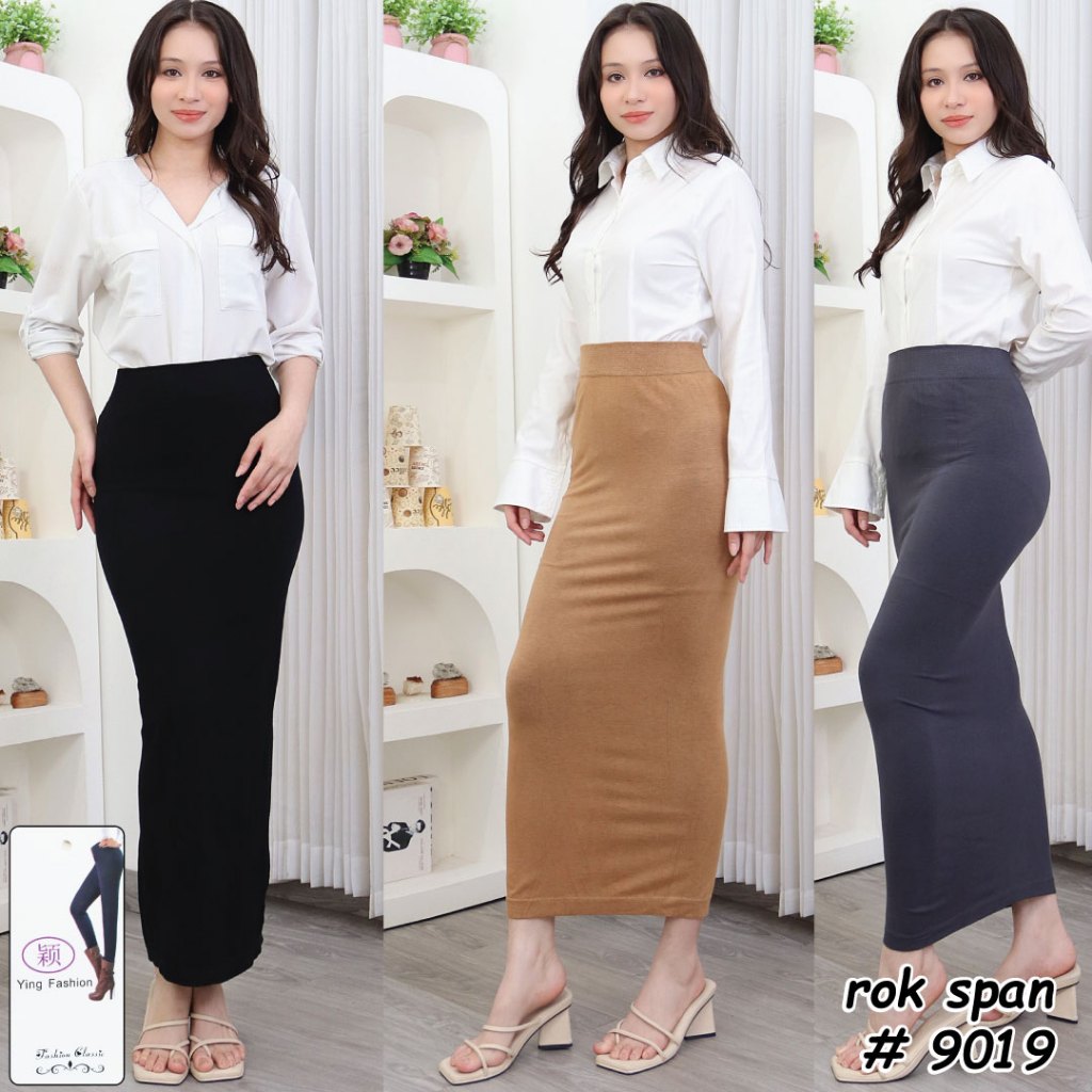 AGAPE - ROK SPAN IMPORT PANJANG BAHAN KAOS SPANDEK / ROK SPAN 9019