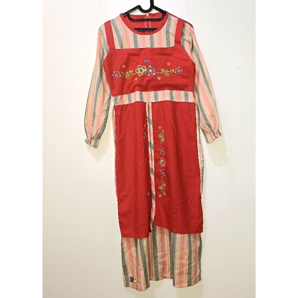 Second Gamis Anak Perempuan Merah Dress bekas Bohemian
