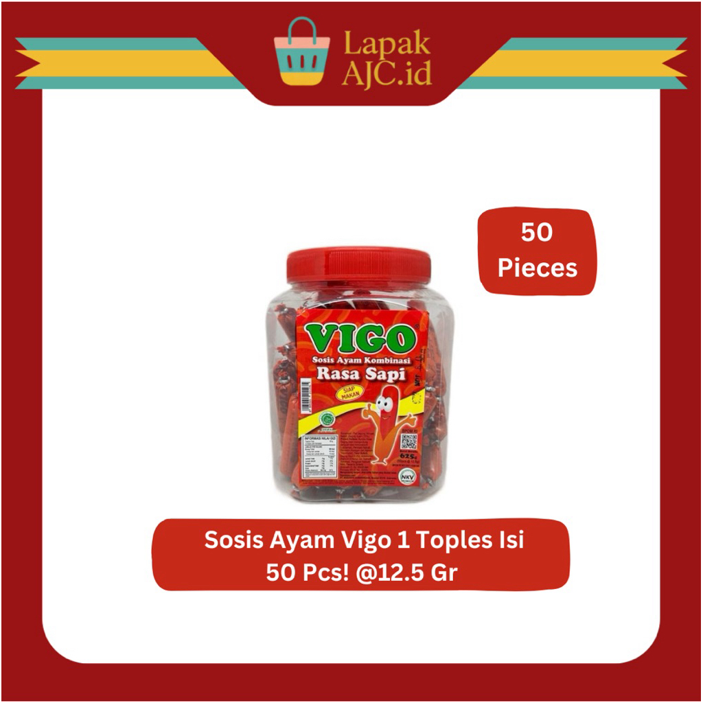 Sosis Ayam Vigo 1 Toples Isi 50 Pcs Gurih Asin Banyak Padat