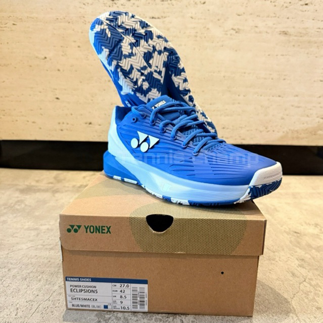 Sepatu Tenis Yonex Eclipsion 5 Power Cushions Blue White/Tennis Shoe Yonex Eclipsion 5 Power Cushion