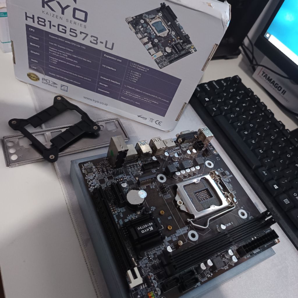 Kyo Kaizen Motherboard H81 LGA 1150 Bekas Bergaransi Minus