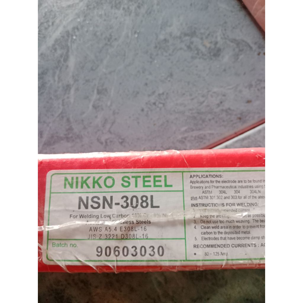KAWAT LAS STAINLESS STEEL NSN-308 NSN-308L Size. 3.2MM HARGA 1KG