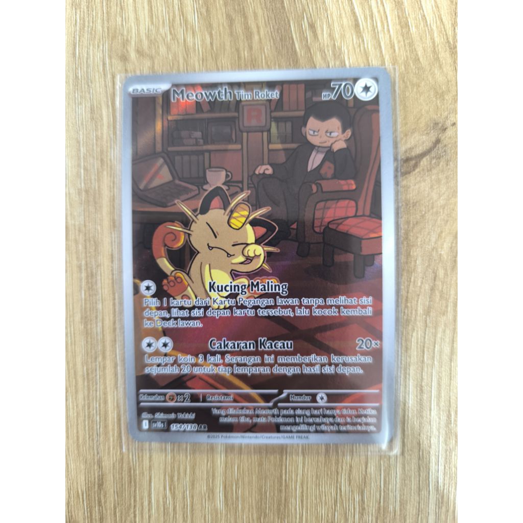 Meowth "Tim Roket" SV10s ID #154/138 AR TCG Pokemon