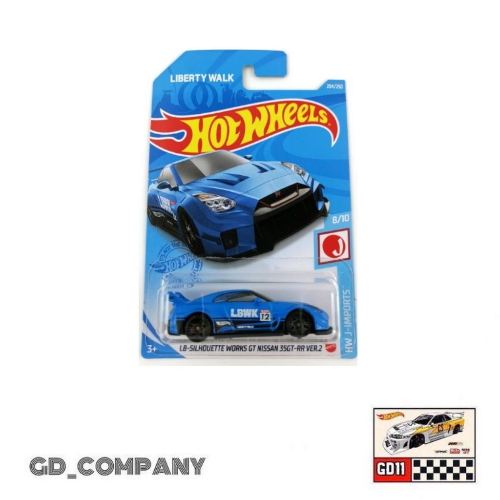 Hotwheels Nissan Skyline GTR R35 LBWK Biru (Free protektor)